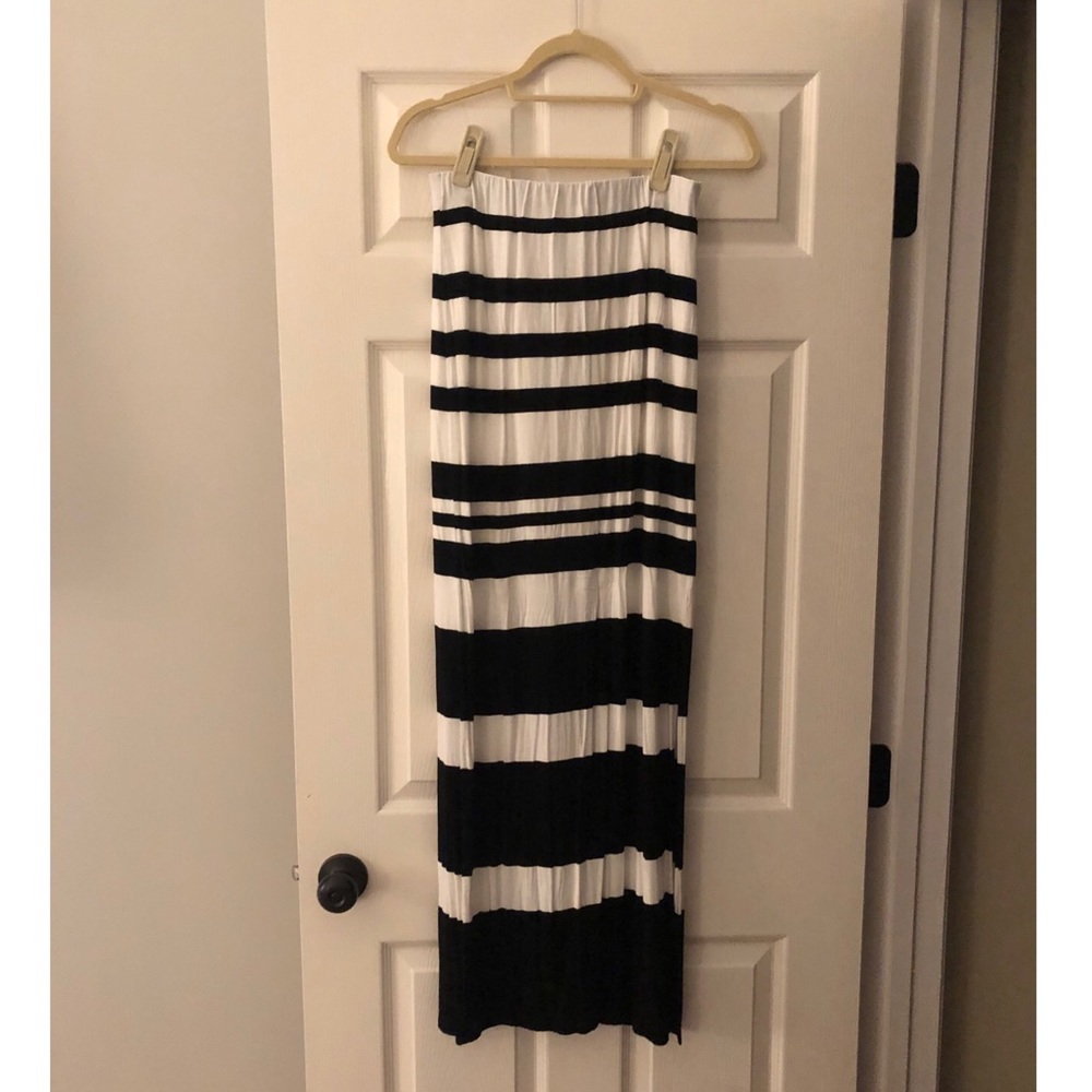 Black & white striped maxi